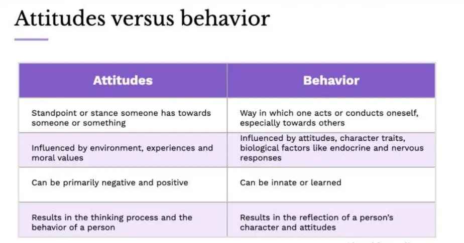 Difference Between Attitude And Behavior